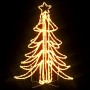 Figura Albero Natale Pieghevole LED 3pz Bianco Caldo 87x87x93cm