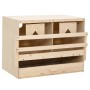 Casetta Cova per Galline 2 Scomparti 63x40x45cm Legno di Pino