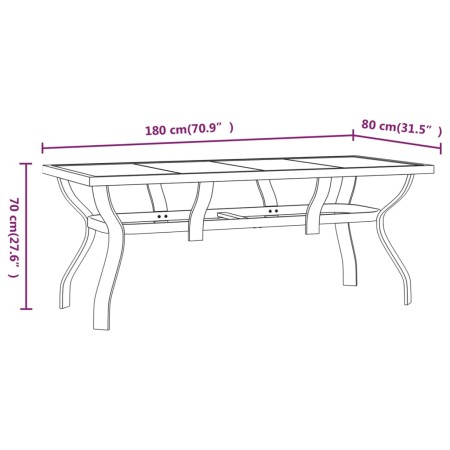 Set da Pranzo da Giardino 5 pz Grigio e Nero