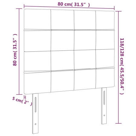 Testiera 2 pz Grigio Scuro 80x5x78/88 cm in Velluto