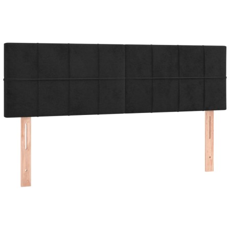 Letto a Molle con Materasso e LED Nero 140x190 cm in Velluto