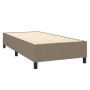 Letto a Molle con Materasso e LED Tortora 90x190 cm in Tessuto