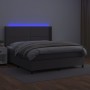 Giroletto Molle con Materasso e LED Grigio 180x200cm Similpelle