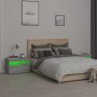 Comodini 2 pz con Luci LED Grigio Sonoma 60x35x40 cm