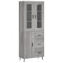 Credenza Grigio Sonoma 69,5x34x180 cm in Legno Multistrato