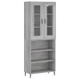 Credenza Grigio Sonoma 69,5x34x180 cm in Legno Multistrato