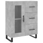 Credenza Grigio Cemento 69,5x34x180 cm in Legno Multistrato