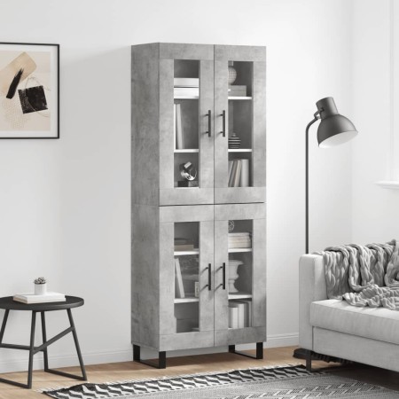 Credenza Grigio Cemento 69,5x34x180 cm in Legno Multistrato