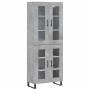 Credenza Grigio Cemento 69,5x34x180 cm in Legno Multistrato