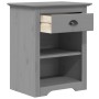 Comodino BODO 53x38,5x66 cm in Legno Massello di Pino Grigio