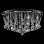 Lampadario Perle di Cristallo Argento Rotondo 4 Lampadine G9