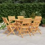 Set da Pranzo da Giardino 7 pz in Legno Massello di Teak