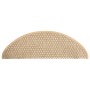 Tappeti Adesivi Scale Aspetto Sisal 15pz 65x21x4cm Beige Chiaro