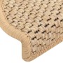 Tappeti Adesivi Scale Aspetto Sisal 15pz 65x21x4cm Beige Chiaro