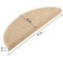 Tappeti Adesivi Scale Aspetto Sisal 15pz 65x21x4cm Beige Chiaro