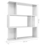 Libreria/Divisorio Bianco Lucido 80x24x96 cm