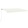 Tenda da Sole Retrattile Manuale con LED 500x300cm Crema