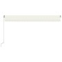 Tenda da Sole Retrattile Manuale con LED 500x300cm Crema