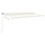 Tenda da Sole Retrattile Manuale con LED 500x300cm Crema