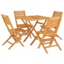 Set da Pranzo per Giardino 5 pz in Legno Massello di Teak