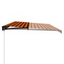 Tenda Retrattile Manuale con LED 600x300 cm Arancione e Marrone