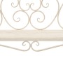 Panchina da Giardino 132 cm in Metallo Bianco Anticato