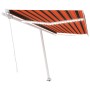 Tenda da Sole Retrattile Manuale LED 450x300 cm Arancio Marrone