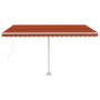 Tenda da Sole Retrattile Manuale LED 450x300 cm Arancio Marrone