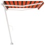 Tenda da Sole Retrattile Manuale LED 450x300 cm Arancio Marrone