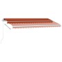 Tenda da Sole Retrattile Manuale LED 450x300 cm Arancio Marrone