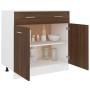 Mobile con Cassetto Rovere Marrone 80x46x81,5 Legno Multistrato