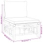 Set Salotto da Giardino 6pz con Cuscini Bianco Crema in Bambù