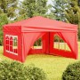 Tenda per Feste Pieghevole con Pareti Laterali Rosso 3x3 m