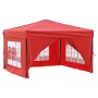 Tenda per Feste Pieghevole con Pareti Laterali Rosso 3x3 m