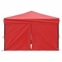 Tenda per Feste Pieghevole con Pareti Laterali Rosso 3x3 m