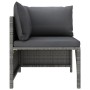 Set Divani da Giardino 2 pz con Cuscini in Polyrattan Grigio