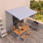 Tenda da Sole Retrattile Manuale 450x350 cm Blu Bianca