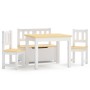 Set Tavolo e Sedie per Bambini 4 Pezzi Bianco e Beige in MDF