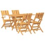 Set da Pranzo per Giardino 5 pz in Legno Massello di Teak