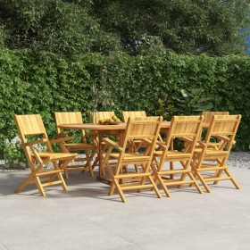 Sedie da Giardino Pieghevoli 8pz 55x61x90cm Legno Massello Teak