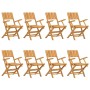 Sedie da Giardino Pieghevoli 8pz 55x61x90cm Legno Massello Teak