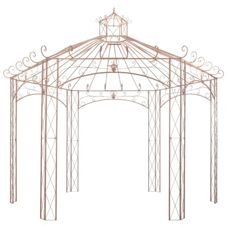 Padiglione da Giardino Marrone Anticato 4 m in Ferro