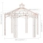 Padiglione da Giardino Marrone Anticato 4 m in Ferro