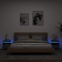 Comodini con Luci LED 2pz Grigio Sonoma 40x39x48,5 cm