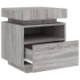 Comodini con Luci LED 2pz Grigio Sonoma 40x39x48,5 cm