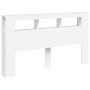 Testiera LED Bianca 180x18,5x103,5 cm Legno Multistrato