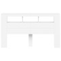 Testiera LED Bianca 180x18,5x103,5 cm Legno Multistrato