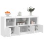 Credenza con Luci LED Bianca 142,5x37x67 cm