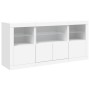 Credenza con Luci LED Bianca 142,5x37x67 cm