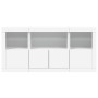 Credenza con Luci LED Bianca 142,5x37x67 cm